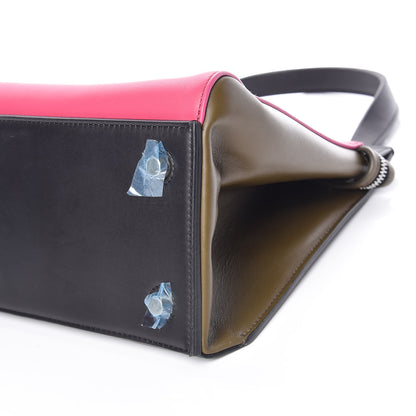 Celine Smooth Calfskin Small Tri-Color Edge Shoulder Bag Fushia 9 of 12