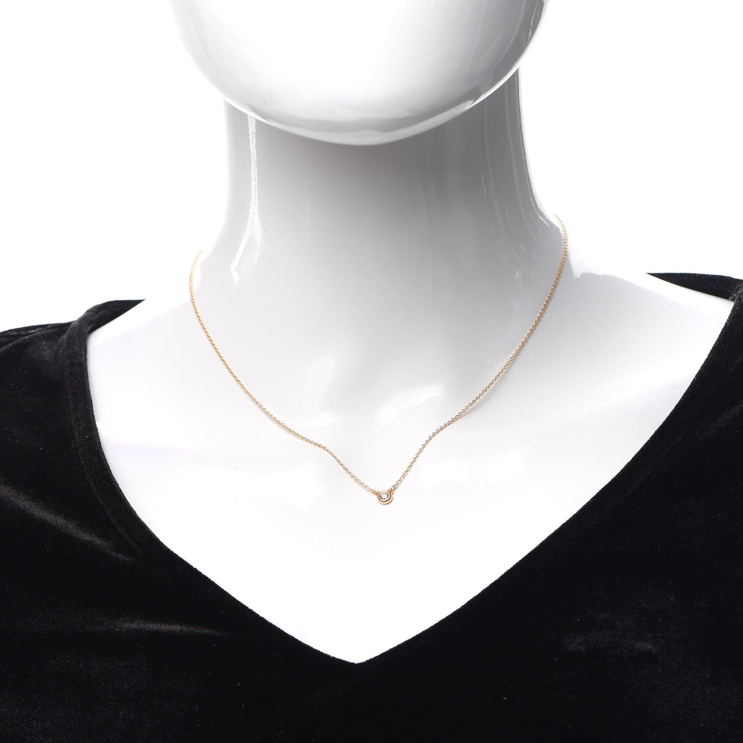 Tiffany 18K Rose Gold Diamond .07ct Elsa Peretti Diamonds by the Yard Pendant Necklace 2 of 5