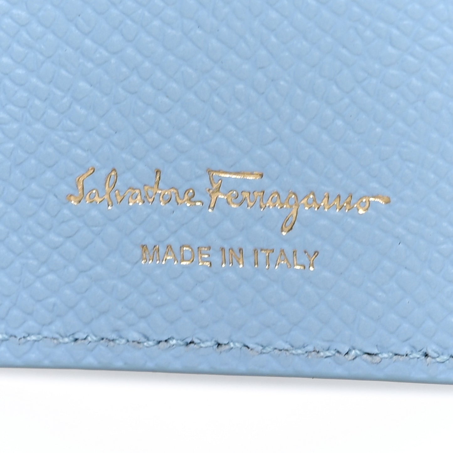 Grained Calfskin Gancini Continental Wallet Light Blue