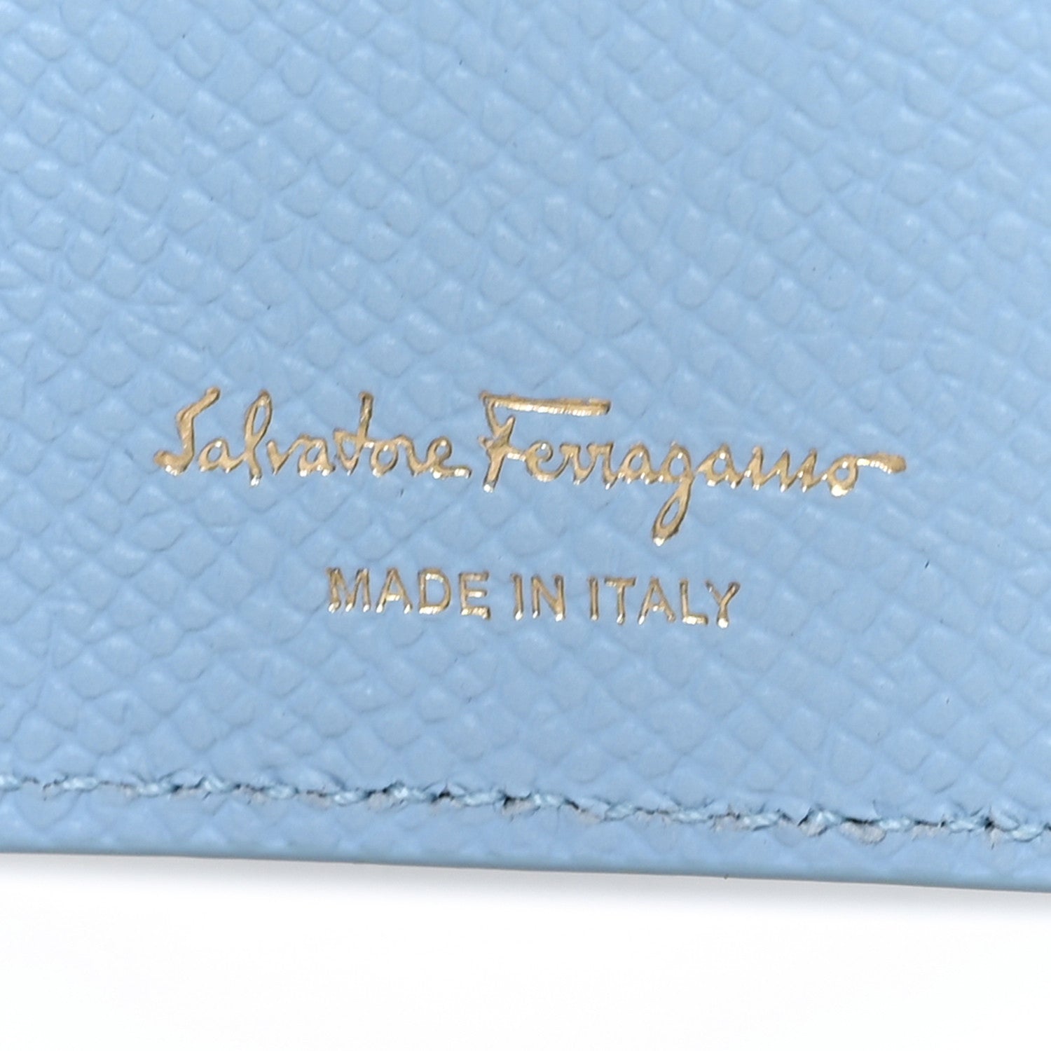 Salvatore Ferragamo Grained Calfskin Gancini Continental Wallet Light Blue 6 of 7