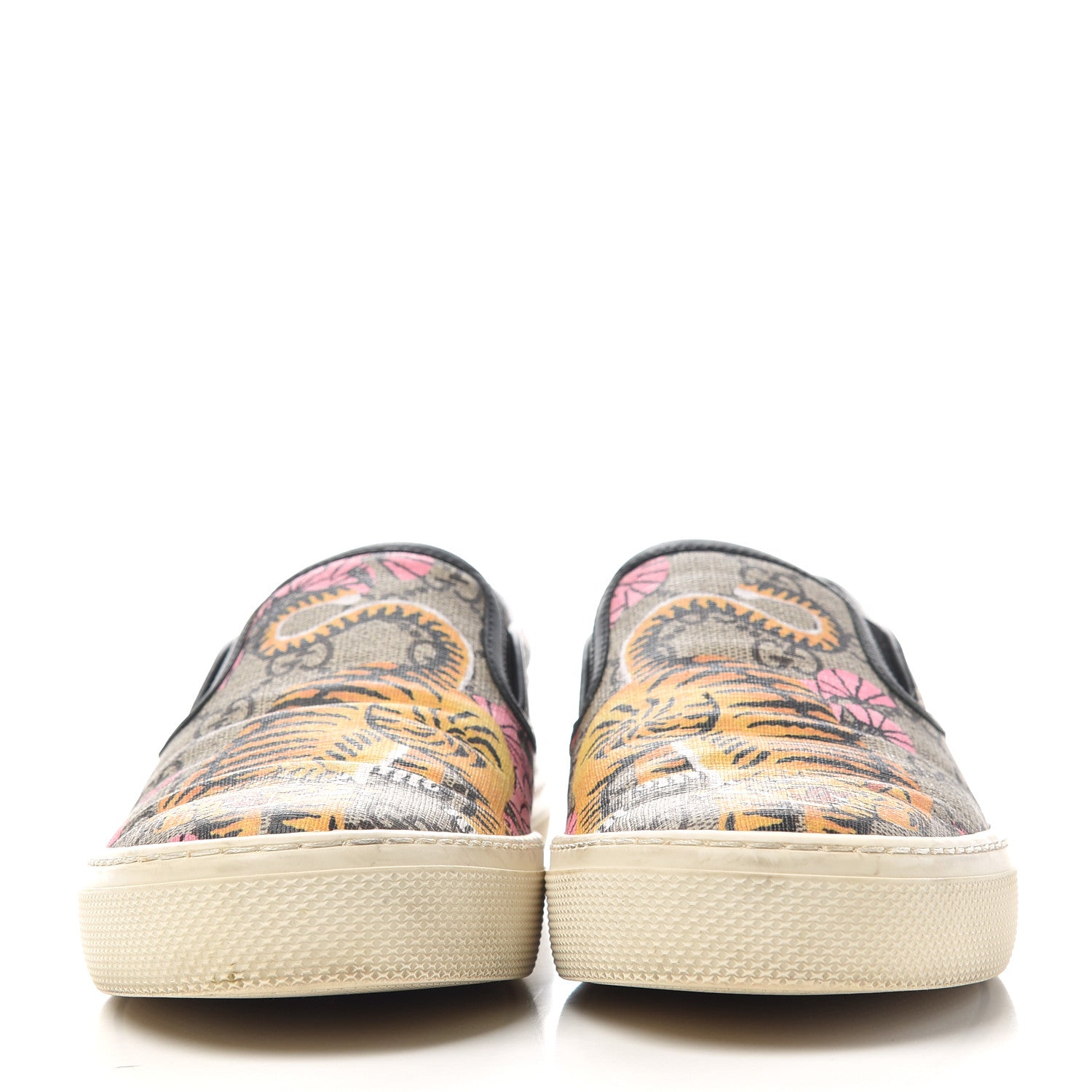 Gucci GG Supreme Monogram Bengal Womens Dublin Slip On Sneakers 38.5 Beige Pink 2 of 11