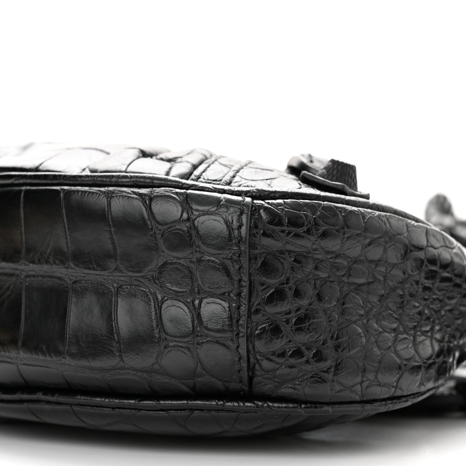 Balenciaga Extra Supple Calfskin Crocodile Embossed Monochrome Le Cagole Shoulder Bag XS Black 11 of 12