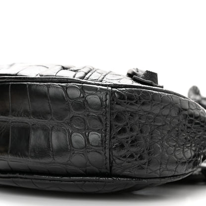 Balenciaga Extra Supple Calfskin Crocodile Embossed Monochrome Le Cagole Shoulder Bag XS Black 11 of 12