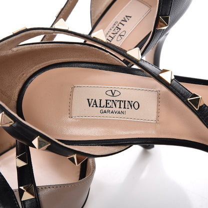 Valentino Garavani Nappa Rockstud Peep Toe Cross Strap D'Orsay 105mm Pumps 36.5 Black 7 of 9