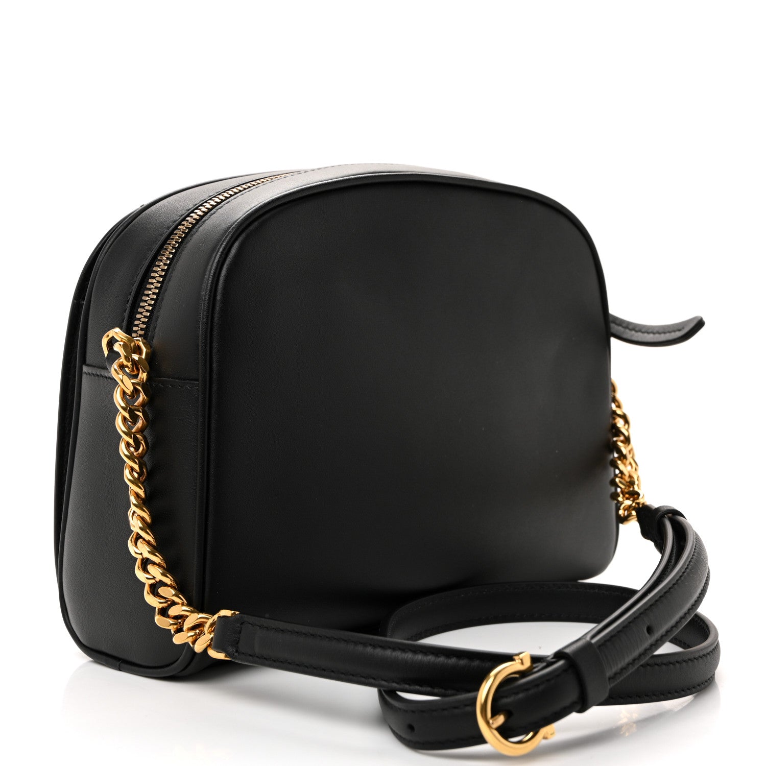 Salvatore Ferragamo Calfskin Trifolio Camera Crossbody Bag Black 3 of 9