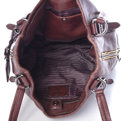 Prada Cervo Lux Ombre Zippered Tote Lampone 5 of 9