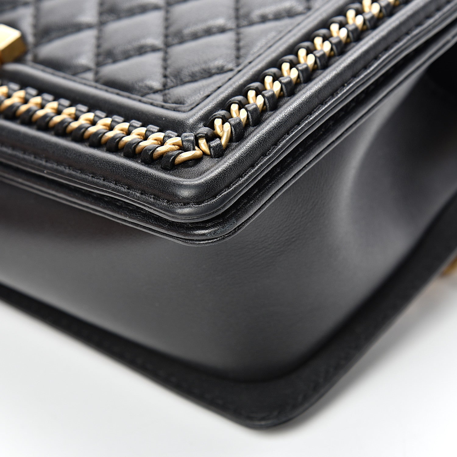 Chanel Calfskin Quilted Medium Boy Top Handle Flap Black 10 of 15
