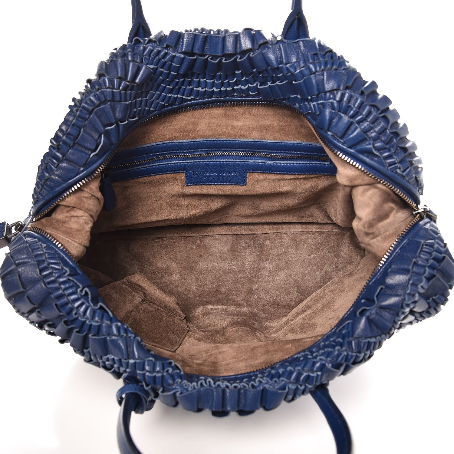 Bottega Veneta Goatskin Gorgiera Ruffle Boston Cobalt 5 of 9