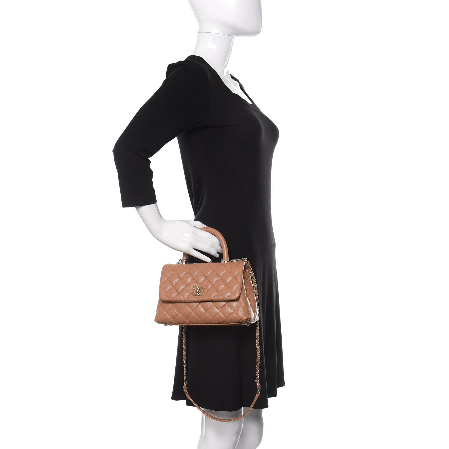 Chanel Caviar Quilted Mini Coco Handle Flap Brown 3 of 11