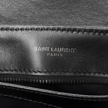Saint Laurent Calfskin Y Quilted Monogram Monochrome Toy Loulou Crossbody Bag Black 6 of 12