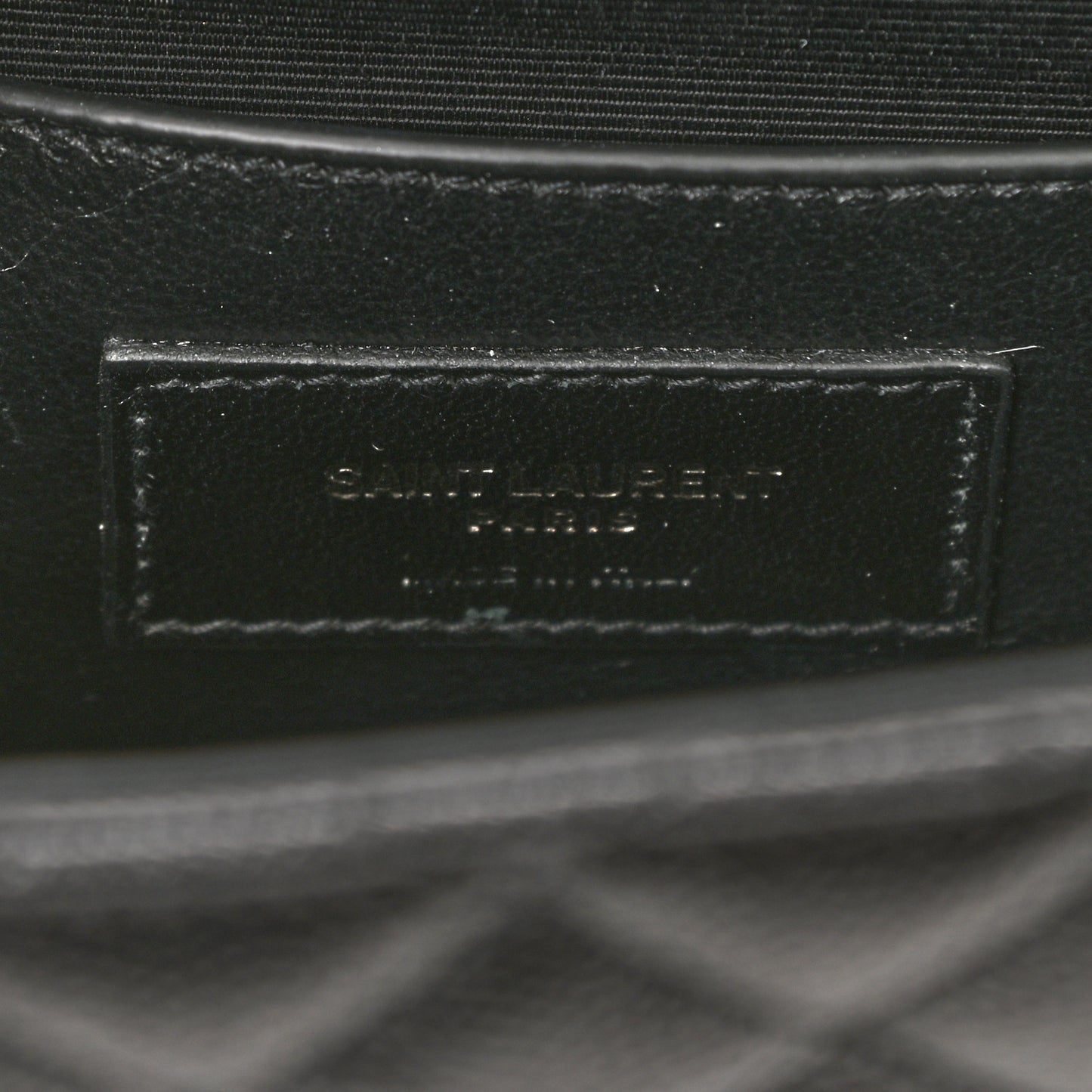 Grain De Poudre Textured Mixed Matelasse Triquilt Small Monogram Satchel Black