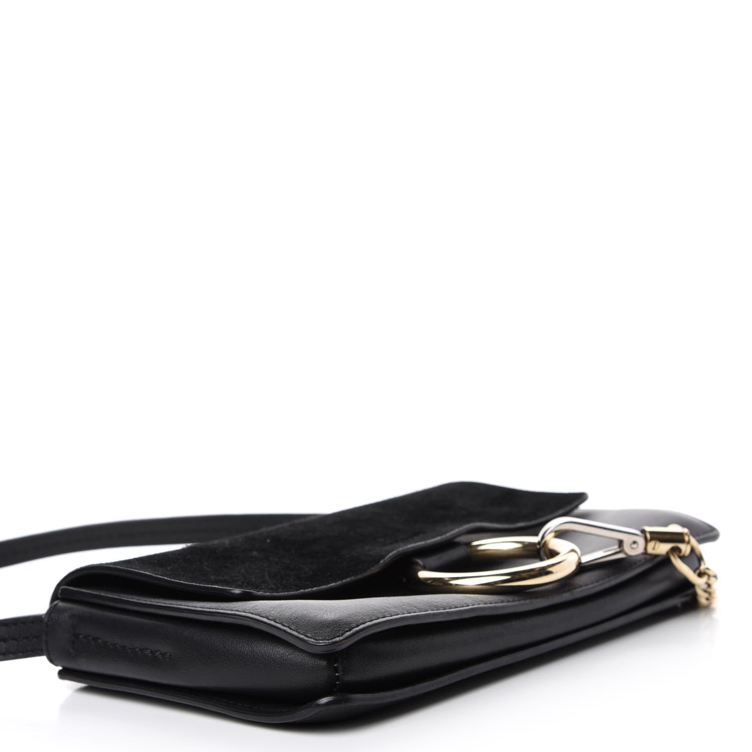 Chloe Suede Calfskin Small Faye Shoulder Bag Black 4 of 9