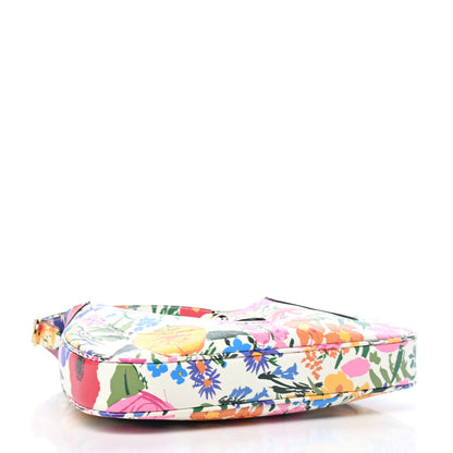 Gucci X KEN SCOTT New Shangai Calfskin Jardin D'Avril Floral Print Small Jackie 1961 Hobo Ivory Pink 3 of 4