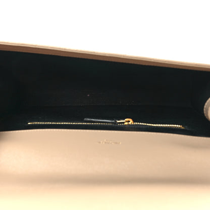 Saint Laurent Grain De Poudre Mixed Matelasse Large Triquilt Monogram Satchel Dark Beige 5 of 9