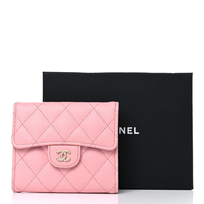 Chanel Caviar Quilted Compact Flap Wallet Pink 10 of 10