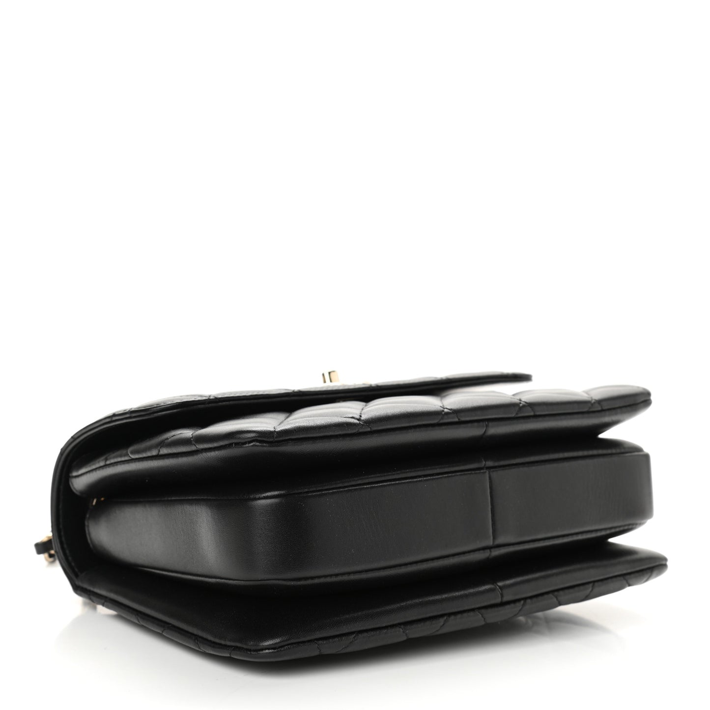 Lambskin Quilted Small Trendy CC Dual Handle Flap Bag Black