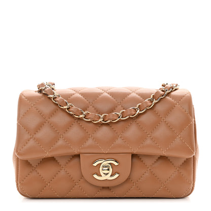 Chanel Lambskin Quilted Mini Rectangular Flap Brown 1 of 8