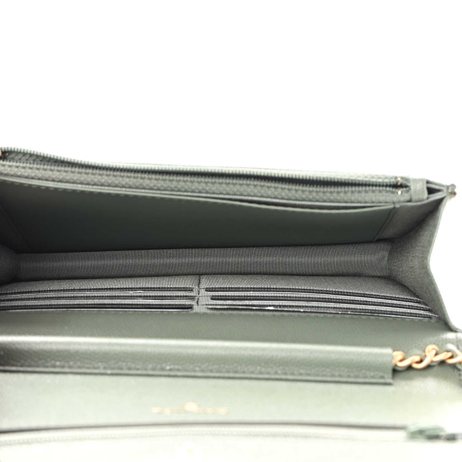 Chanel Iridescent Caviar Quilted Wallet On Chain WOC Green 5 of 11