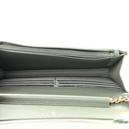 Chanel Iridescent Caviar Quilted Wallet On Chain WOC Green 5 of 11