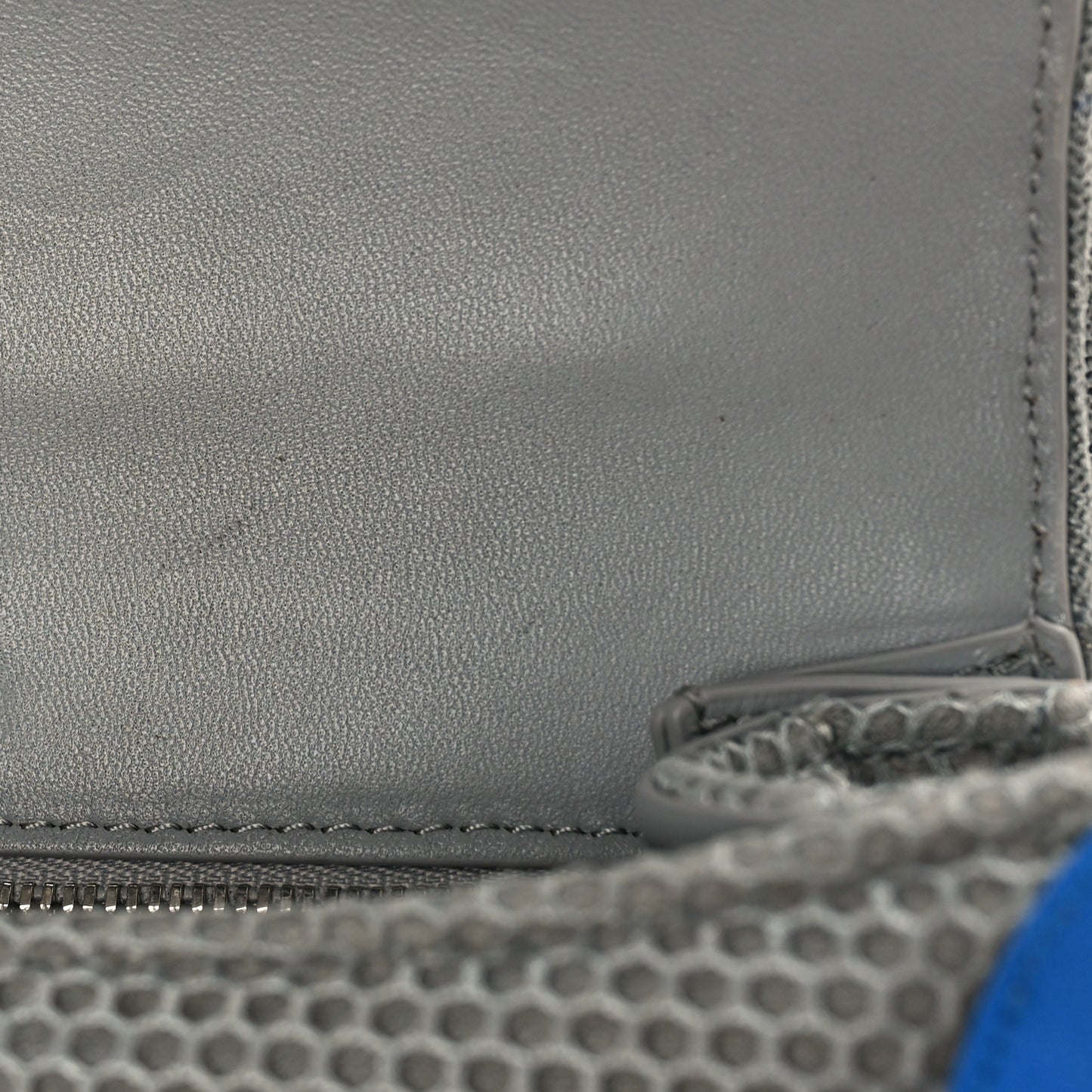 Faux Calfskin Fabric Small Sneakerhead Top Handle Bag Blue Grey