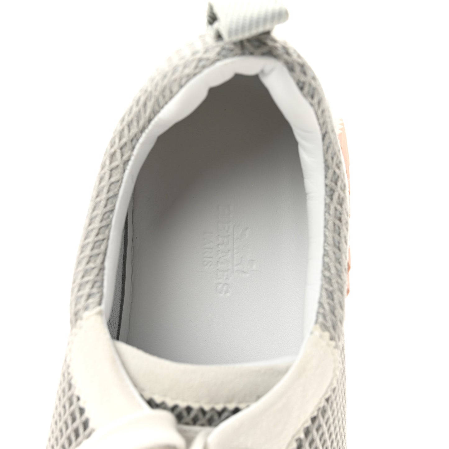 Air Mesh Suede Goatskin Bouncing Sneakers 39 Gris Lulea White