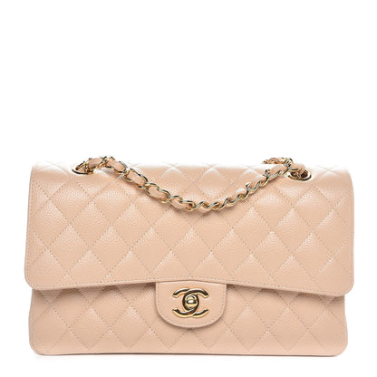 Chanel Caviar Quilted Medium Double Flap Beige Clair 1 of 8