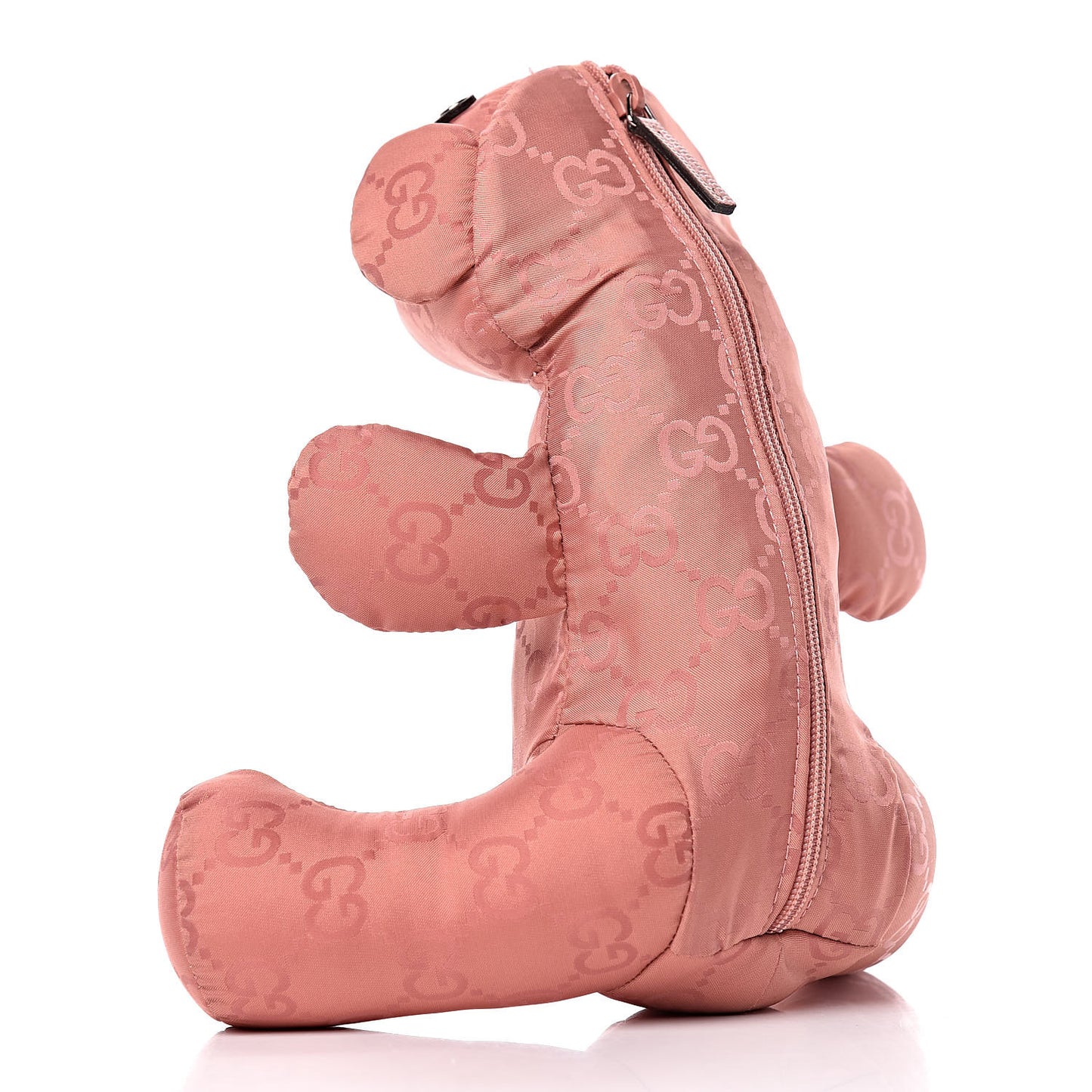 Nylon Monogram Teddy Bear Folding Tote Pink