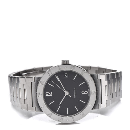Bulgari Stainless Steel 33mm Automatic Watch Black 3 of 9