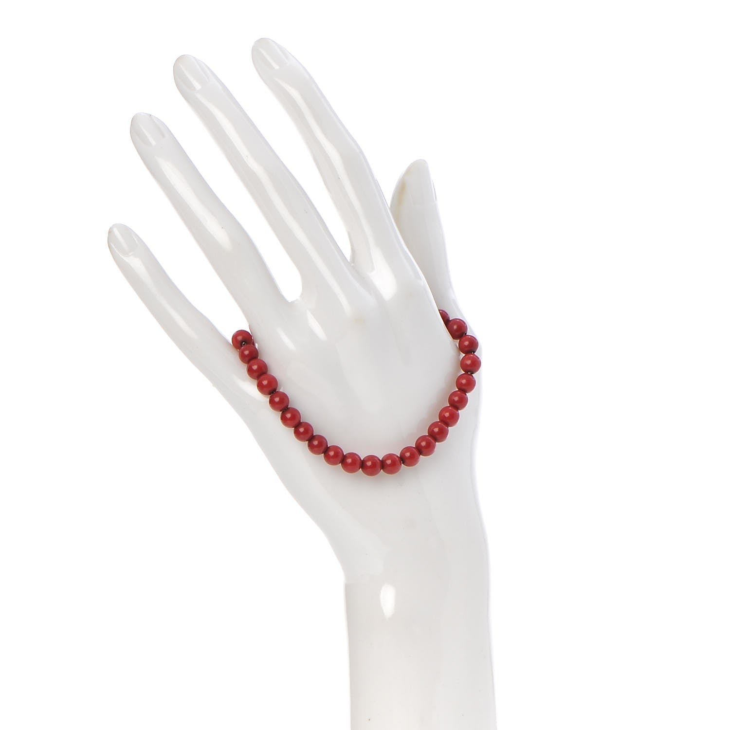David Yurman Sterling Silver Carnelian 6mm Spiritual Beads Bracelet 2 of 5