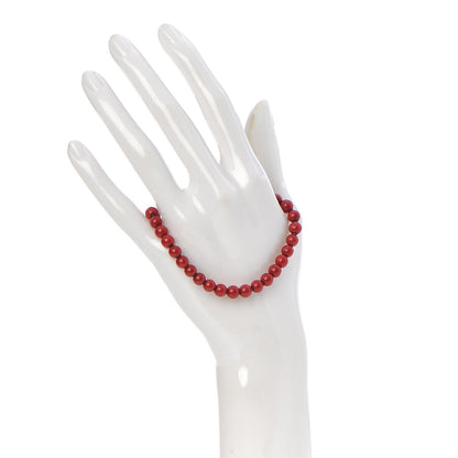 David Yurman Sterling Silver Carnelian 6mm Spiritual Beads Bracelet 2 of 5