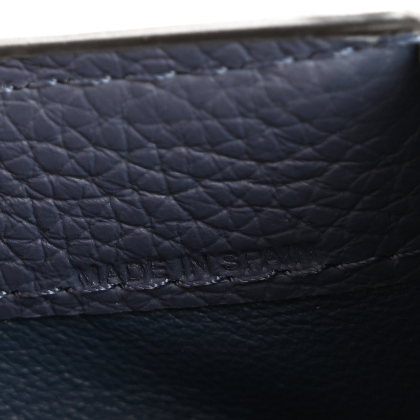Grained Calfskin Marcie Compact Wallet Royal Navy