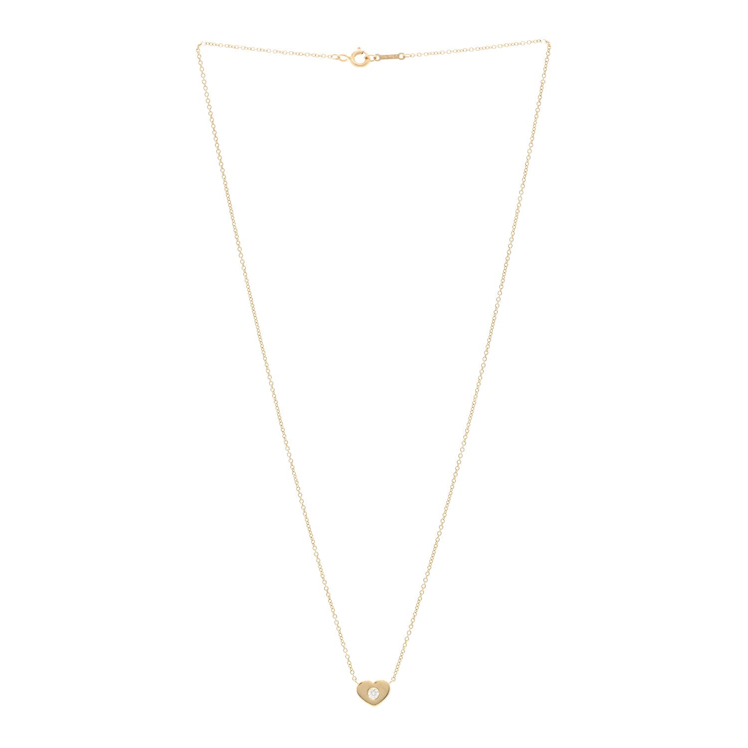 Tiffany 18K Yellow Gold Diamond Paloma Picasso Modern Heart Pendant Necklace 3 of 4