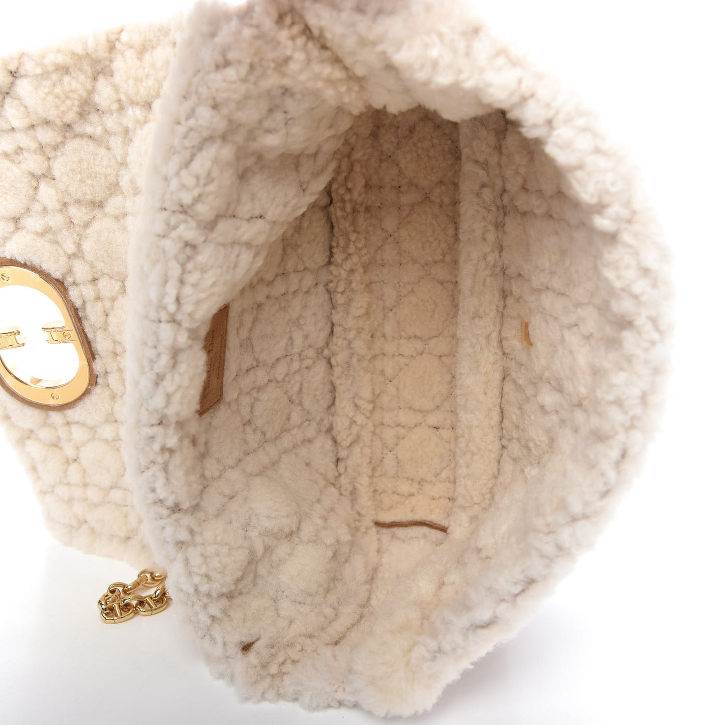 Shearling Cannage Large Caro Bag Camel