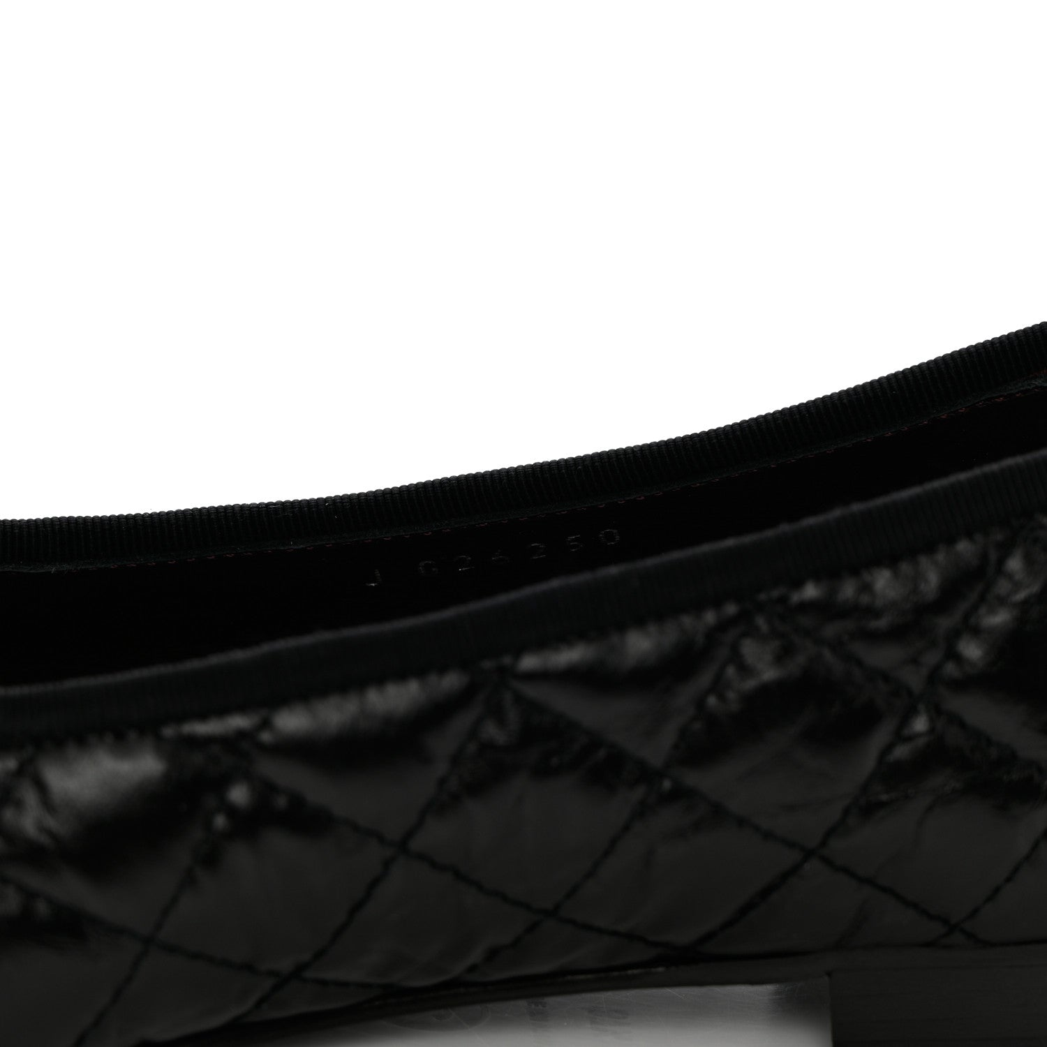 Chanel Aged Calfskin Quilted CC Cap Toe Ballerina Flats 37.5 Black 6 of 11