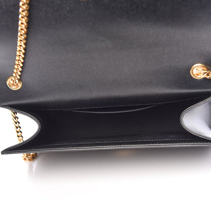Saint Laurent Grain De Poudre Medium Classic Monogram Kate Satchel Black 5 of 10