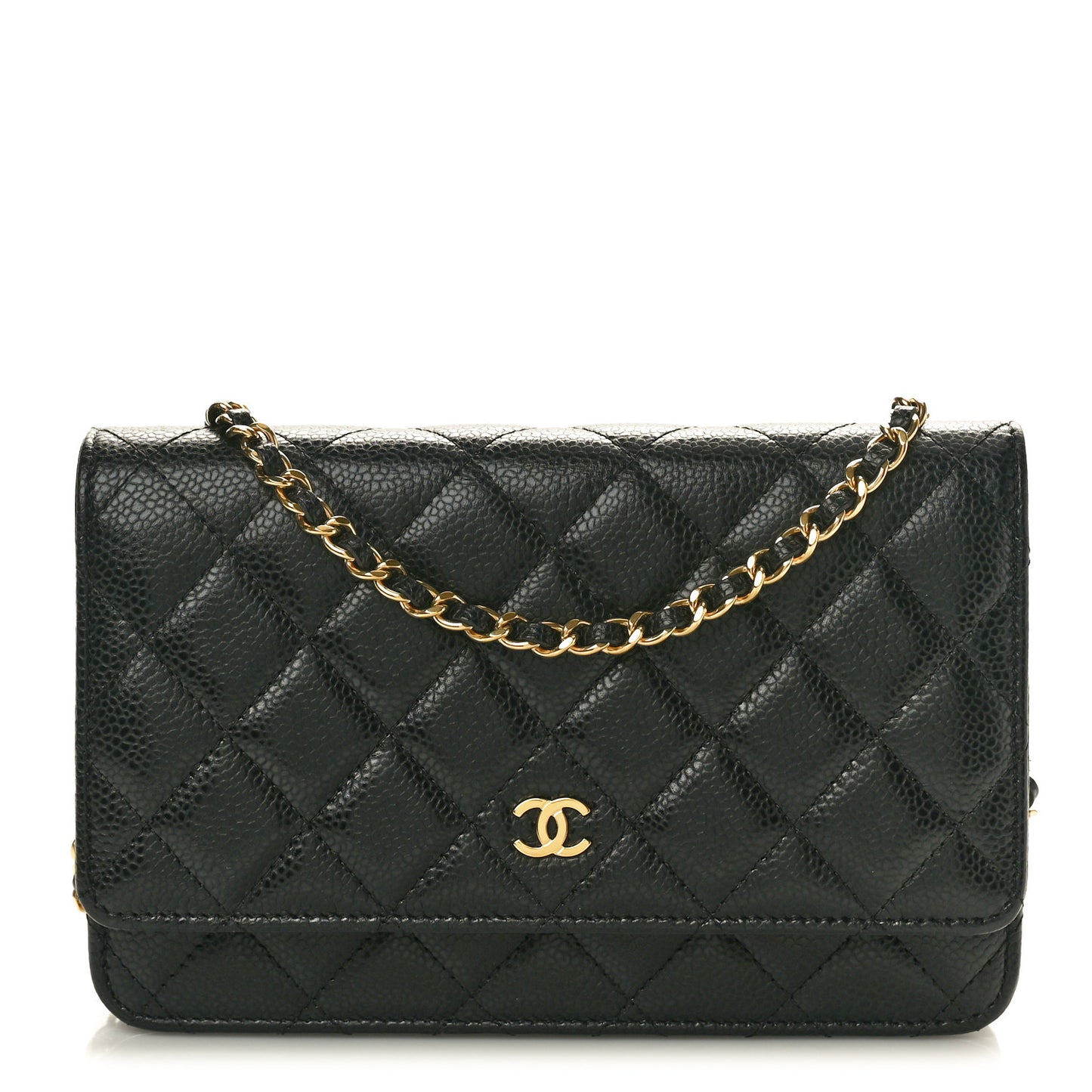 Caviar Quilted Wallet On Chain WOC Black