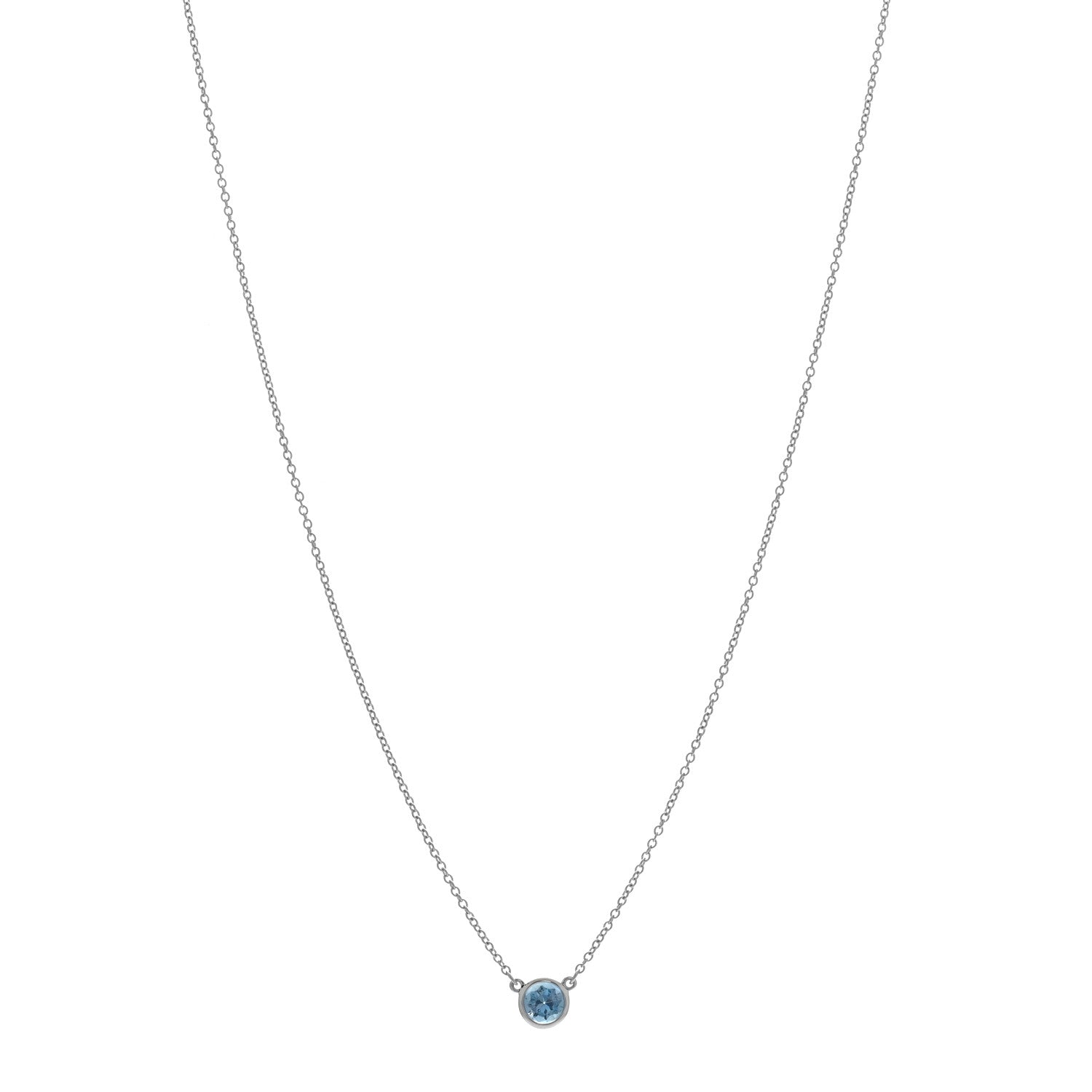 Tiffany Platinum Aquamarine Color by the Yard Necklace 1 of 4