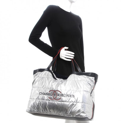 Chanel Reversible Airlines Tote Silver Navy 2 of 29