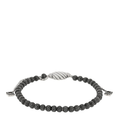David Yurman Sterling Silver Black Diamond Petite Pave Spiritual Beads Bracelet 1 of 3