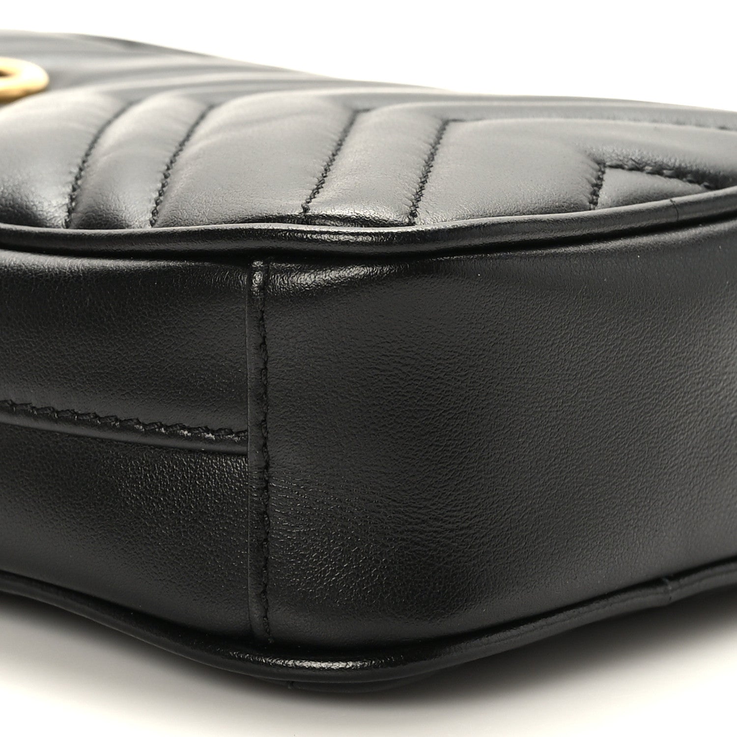 Gucci Calfskin Matelasse Mini GG Marmont Crossbody Bag Black 8 of 10