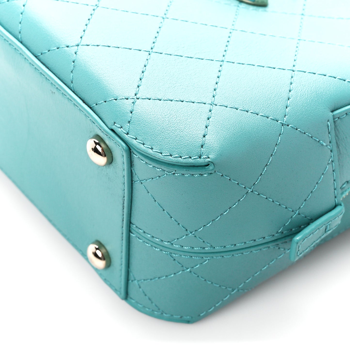 Calfskin Stitched Enamel CC Camera Case Bag Green