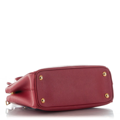 Prada Saffiano Mini Galleria Double Zip Tote Fuoco 4 of 8