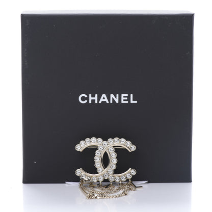 Chanel Metal Crystal Bow-tiful CC Chain Brooch Gold 5 of 5
