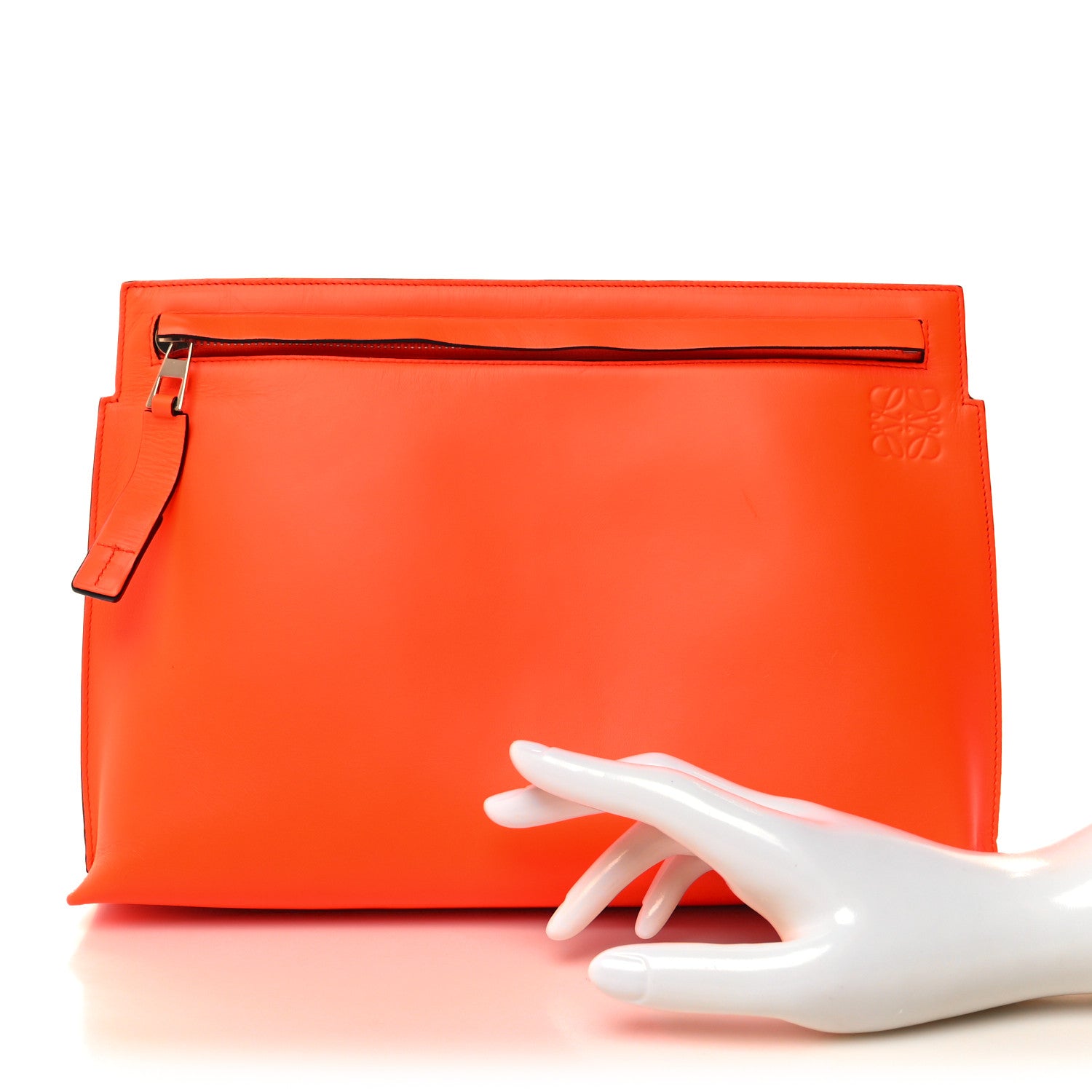 Loewe Calfskin T Pouch Orange 2 of 10