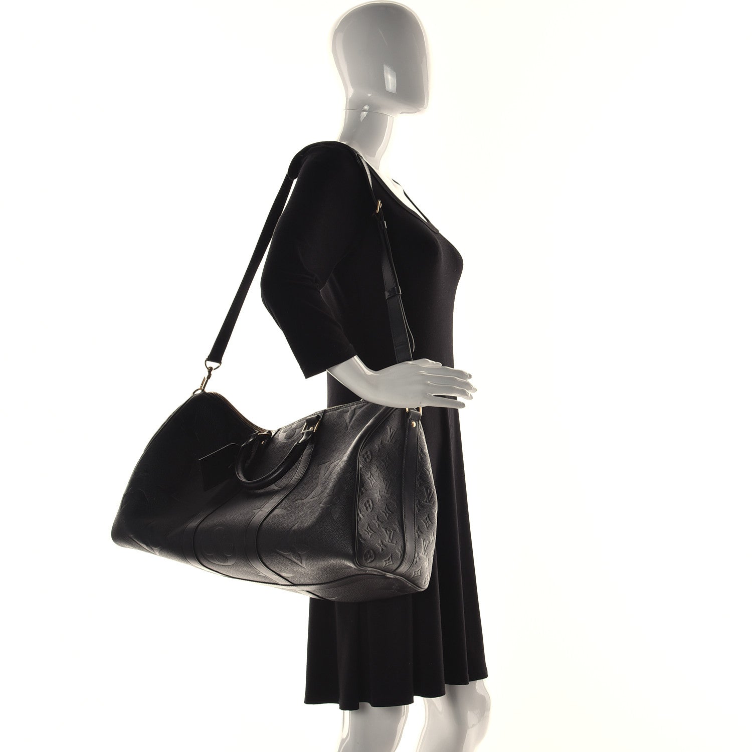 Louis Vuitton Empreinte Monogram Giant Keepall Bandouliere 45 Black 2 of 10