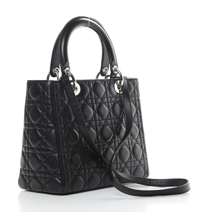 Christian Dior Lambskin Cannage Medium Lady Dior Black 3 of 14