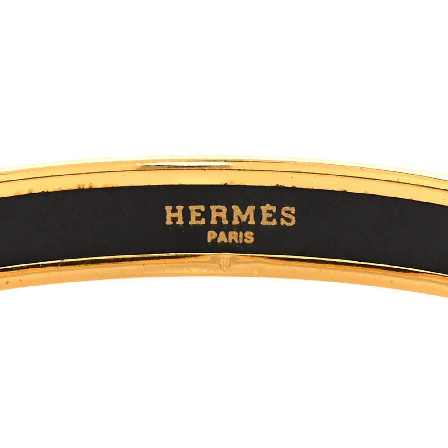 Enamel Printed Narrow Bracelet Gold Black