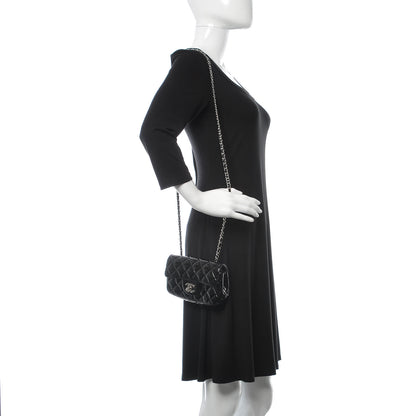 Chanel Patent Calfskin Quilted Extra Mini Rectangular Flap Black 2 of 9