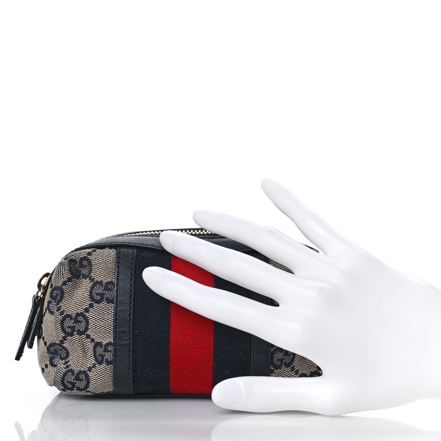 Gucci Monogram Web Small Cosmetic Case Navy 2 of 10