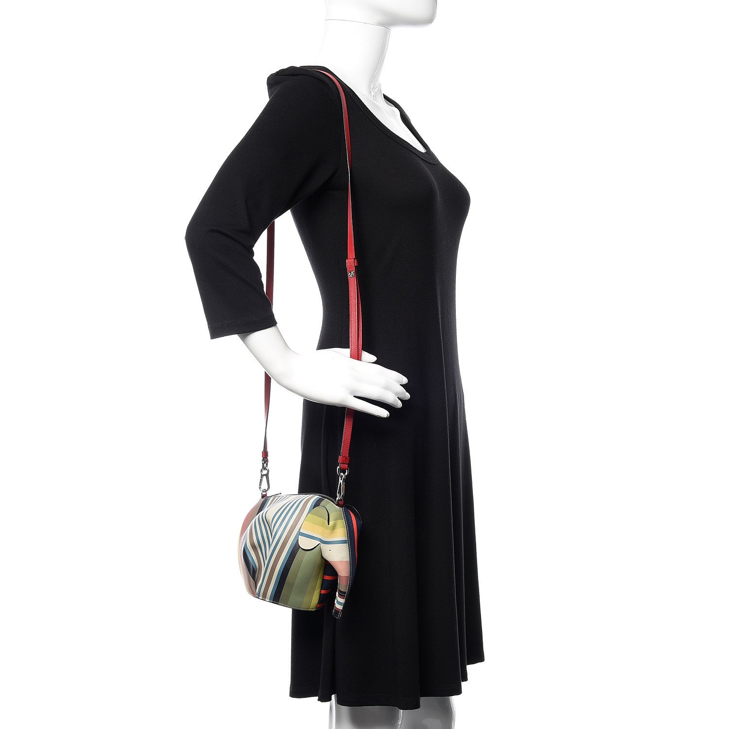Loewe Calfskin Strip Mini Elephant Crossbody Bag Multicolor 2 of 7